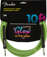 Fender Professional Glow In The Dark Cable, Green, 10