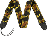 Fender 2 Monogrammed Strap, Black/Yellow/Brown