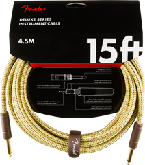 Fender Deluxe Series Instrument Cable, Straight/Straight, 15, Tweed