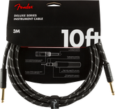 Fender Deluxe Series Instrument Cable, Straight/Straight, 10, Black Tweed