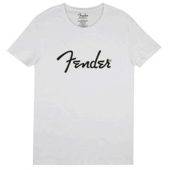 Fender Spaghetti Logo Mens Tee, White, Medium
