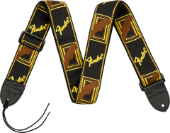 Fender 2 Monogrammed Strap, Black/Yellow/Brown