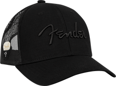 Fender 6 Panel Mesh Back Pick Pocket Hat, Black