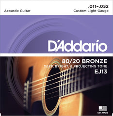 Daddario Ej13 String Set Western 80/20 Bronze 011-052