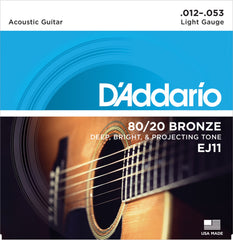 Daddario Ej11 String Set Western 80/20 Bronze 012-053