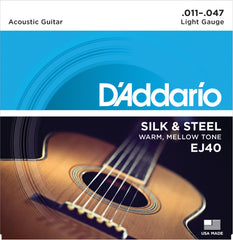 DADDARIO FRETTED EJ40 Strängset Silk & Steel 011-047