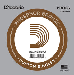 DADDARIO FRETTED PB026 Gitarrsträng Phosphor Bronze Wound 026