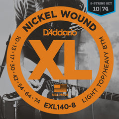 DADDARIO FRETTED EXL140-8 Strängset Elgitarr Nickel Wound 010-074 (8-Strängset)