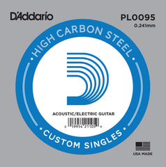 DADDARIO FRETTED PL0095 Gitarrsträng Electric/Acoustic Plain Steel 0095