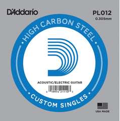 DADDARIO FRETTED PL012 Gitarrsträng Electric/Acoustic Plain Steel 012