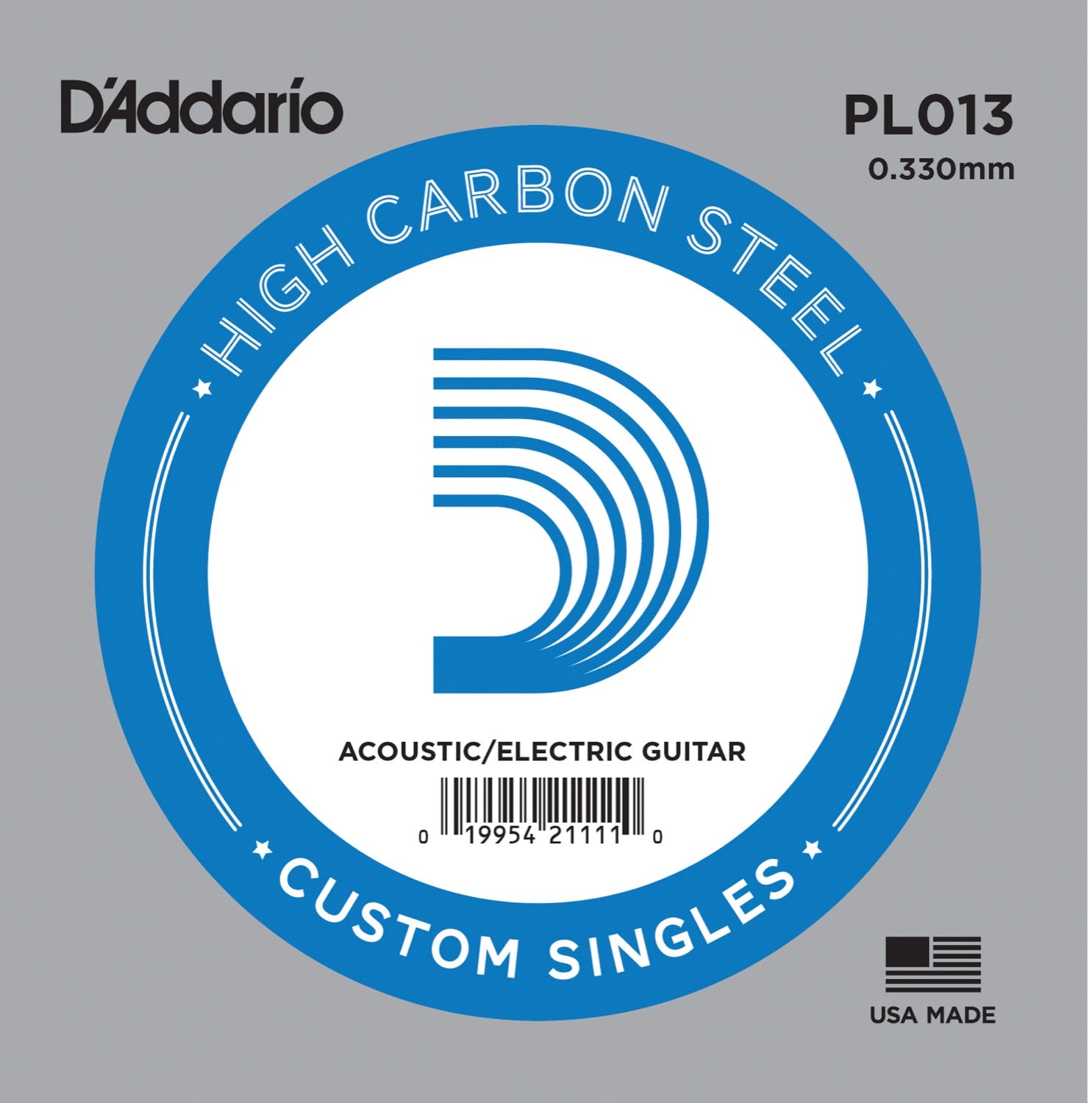 DADDARIO FRETTED PL013 Gitarrsträng Electric/Acoustic Plain Steel 013