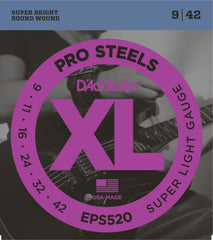 DADDARIO FRETTED EPS520 Strängset Elgitarr ProSteels 009-042