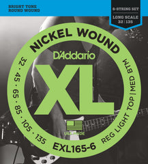 Daddario Exl165-6 String Set Electric Bass Nickel Wound 032 - 135 (6-Str.) Custom Light