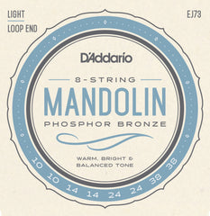 Daddario Ej73 String Set Mandolin Phosphor Bronze 010-038 Light