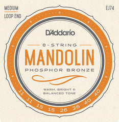 DADDARIO FRETTED EJ74 Strängset Mandolin Phosphor Bronze 011- 040 Medium