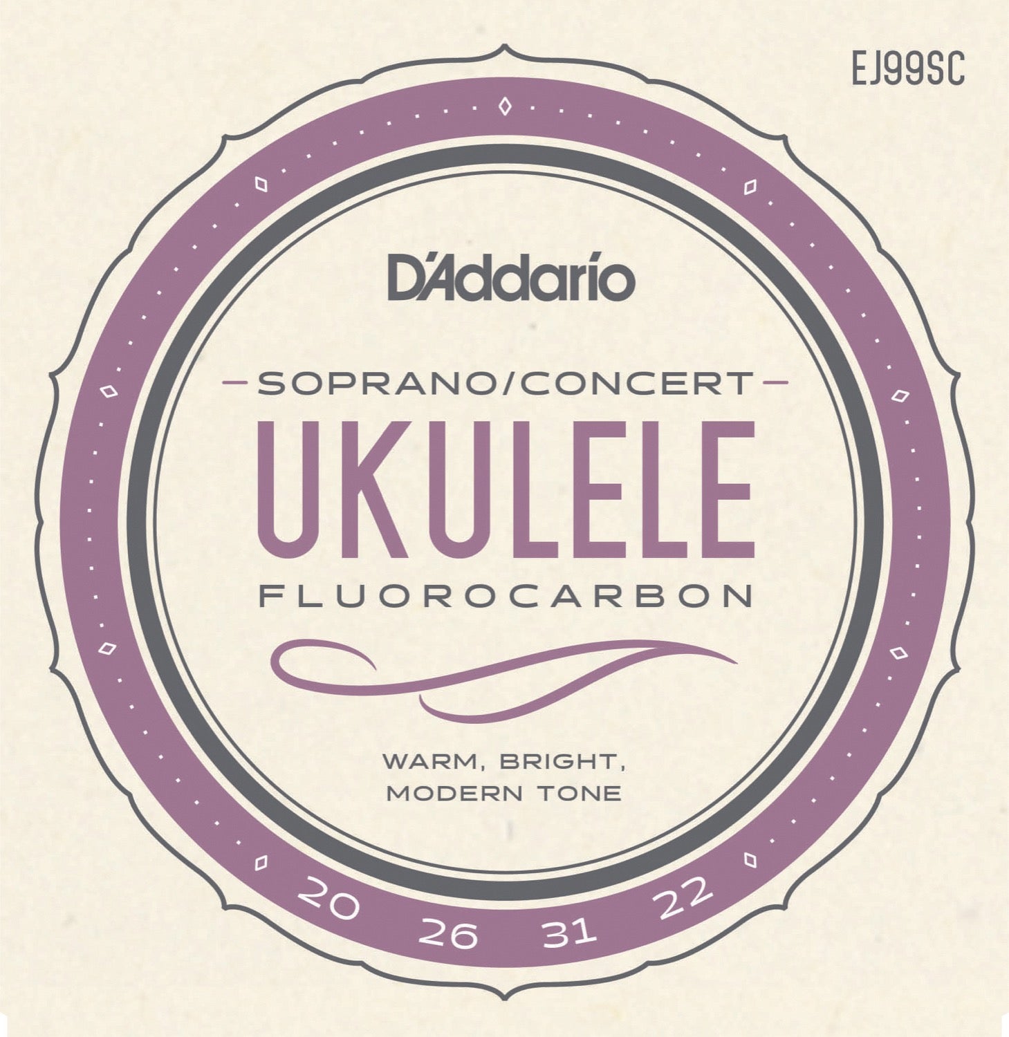 DADDARIO FRETTED EJ99SC Strängset Ukulele Sopran/Concert Carbon
