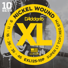 Daddario Exl125-10P Electric Guitar String Set Nickel Wound Propack 009 -046 (10-Pack)