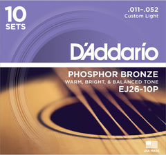 DADDARIO FRETTED EJ26-10P Strängset Western Phosphor Bronze Propack 011 -052 (10-pack)