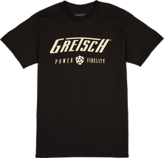 Gretsch Power & Fidelity Logo T-Shirt, Black, S