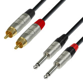 Adam Hall Cables 4 Star Tpc 0300-Audio Cable 2Xrca Male To 2X6.3Mm Jack Mono 3 M