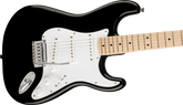 Squier Affinity Series Stratocaster, Maple Fingerboard, White Pickguard, Black