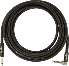 Fender Professional Series Instrument Cables, Straight/Angle, 15', Black