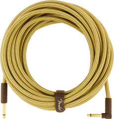Fender Deluxe Series Instrument Cable, Straight/Angle, 25', Tweed