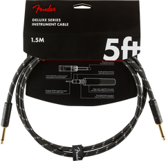Fender Deluxe Series Instruments Cable, Straight/Straight, 5, Black Tweed