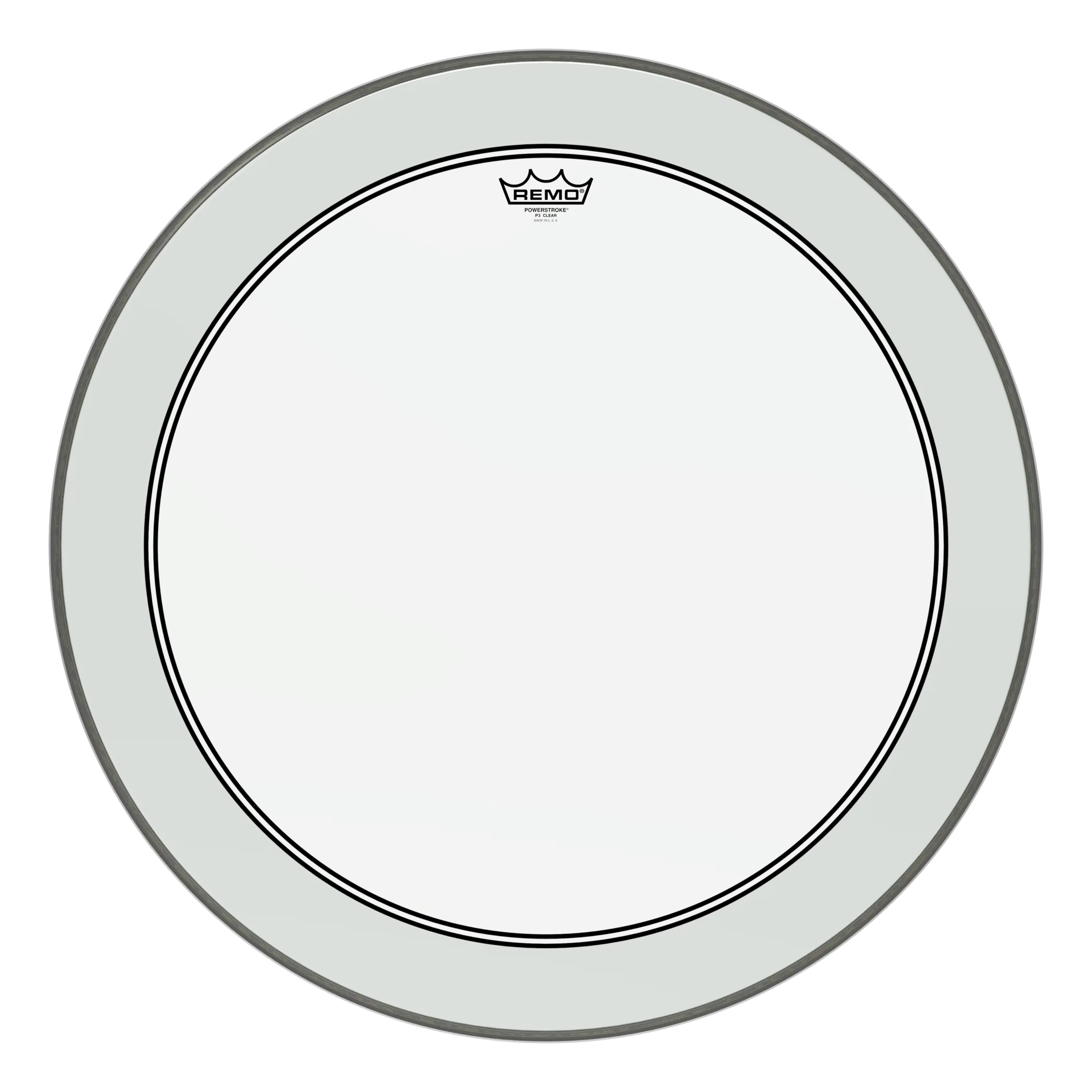 Remo Bass, Powerstroke 3, Clear, 26" Diameter, 2-1/2" Impact Patch