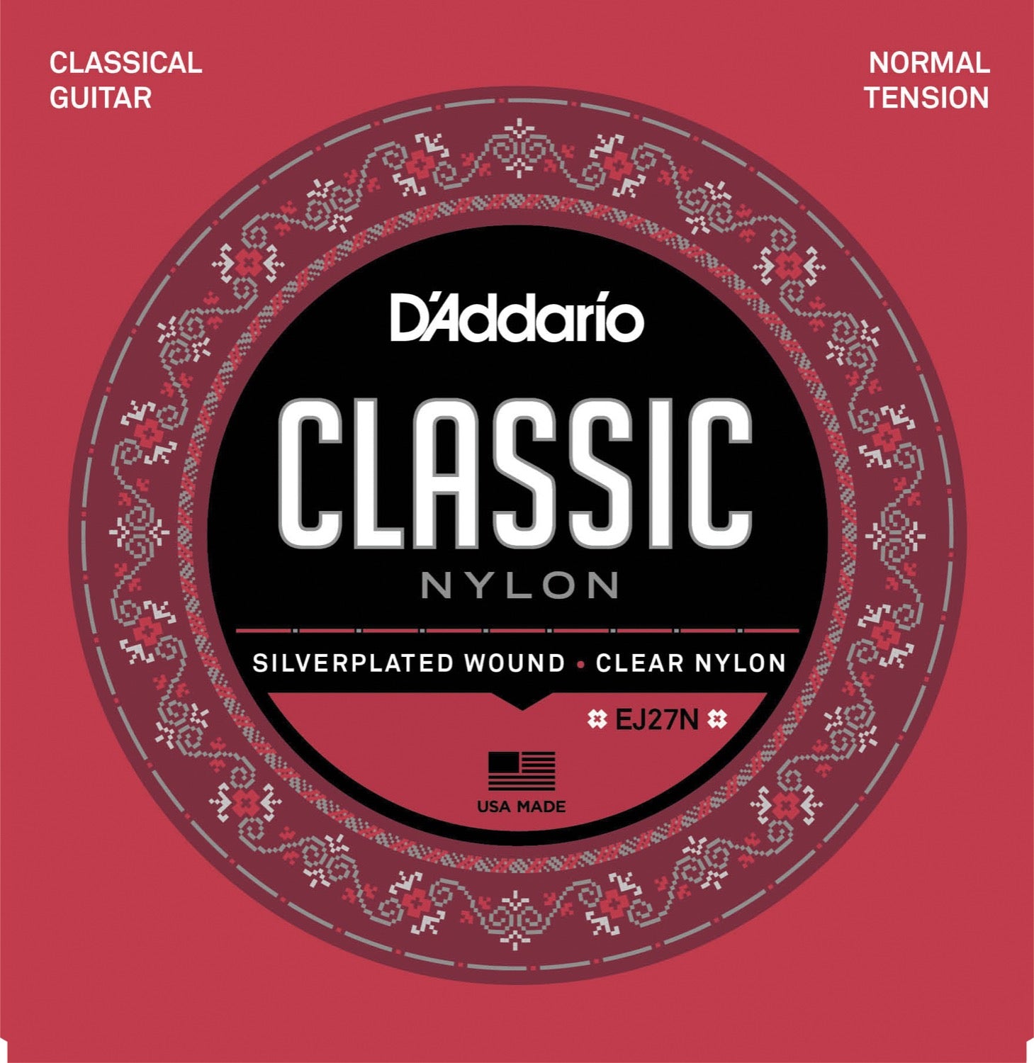 DADDARIO FRETTED EJ27N Strängset Classic Student Normal Tension 4/4