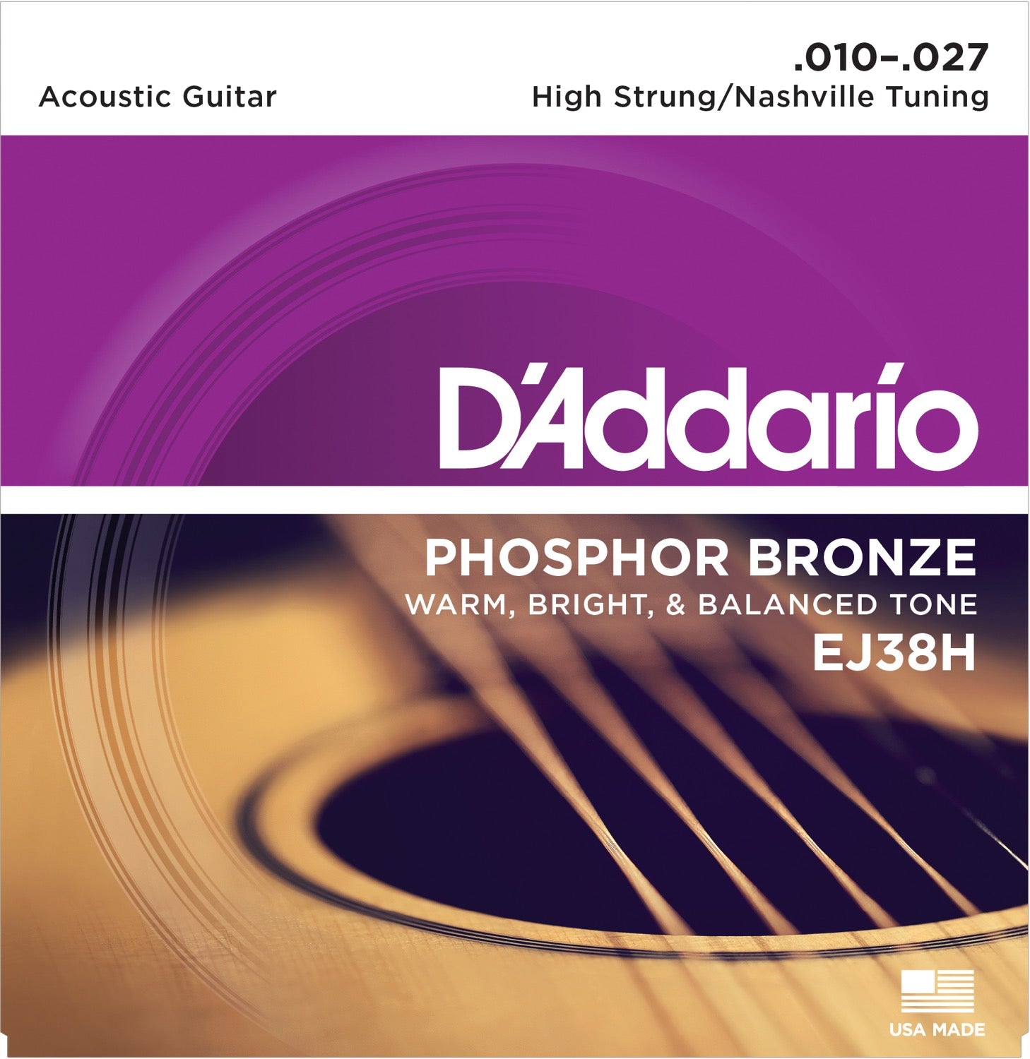DADDARIO FRETTED EJ38H Strängset 010 - 027 Nashville Tuning