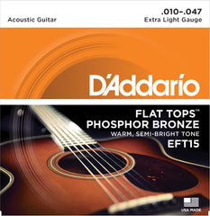 Daddario Eft15 Strängset Western Flat Tops Phosphor Bronze 010-047