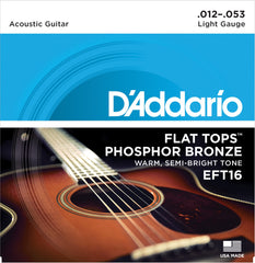 Daddario Eft16 String Set Western Flat Tops Phosphor Bronze 012-053