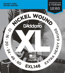 Daddario Exl148 Electric Guitar String Set Nickel Wound 012-060 (Drop C Tuning)