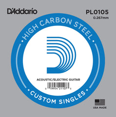 DADDARIO FRETTED PL0105 Gitarrsträng Electric/Acoustic Plain Steel 0105
