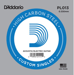 DADDARIO FRETTED PL013 Gitarrsträng Electric/Acoustic Plain Steel 013