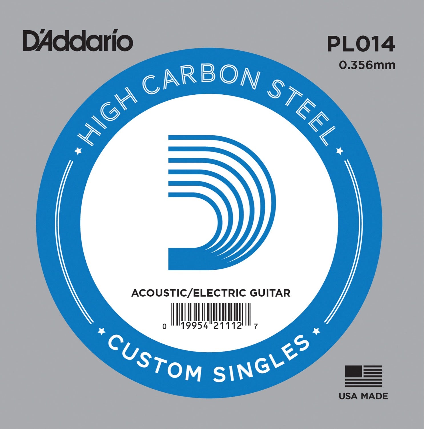 DADDARIO FRETTED PL014 Gitarrsträng Electric/Acoustic Plain Steel 014