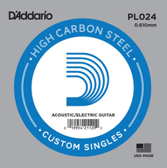DADDARIO FRETTED PL024 Gitarrsträng Electric/Acoustic Plain Steel 024