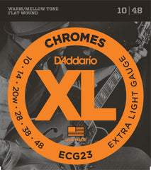Daddario Ecg23 String Set Electric Guitar Chromes Flat Wound 010-048