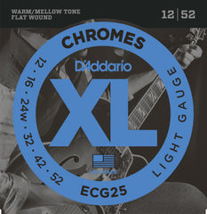 Daddario Ecg25 Strängset Elgitarr Chromes Flat Wound 012-052