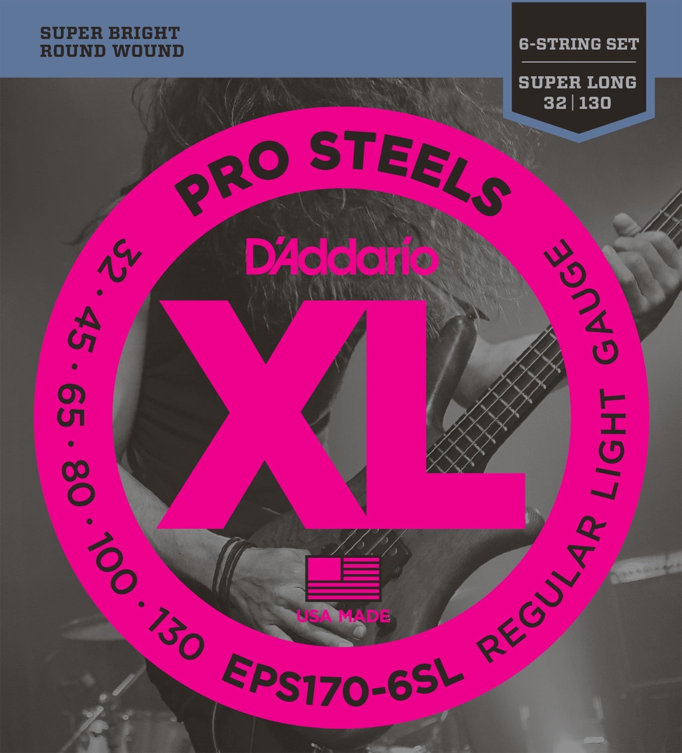 DADDARIO FRETTED EPS170-6SL Strängset Elbas Prosteels 030-130 (6-str.Super Long)