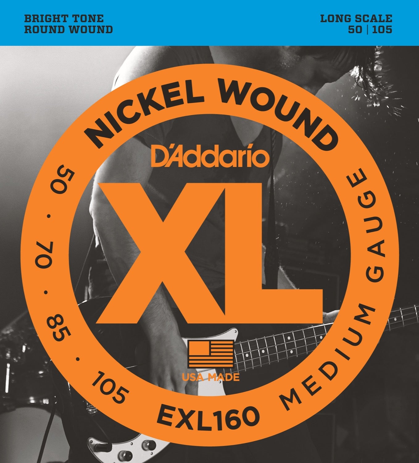 DADDARIO FRETTED EXL160 Strängset Elbas Nickel Wound 050 - 105 (Long Scale) Medium