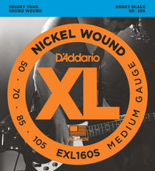 Daddario Exl160S Electric Bass String Set Nickel Wound 050 - 105 (Short Scale) Medium