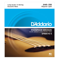 Daddario Epbb170-5 Strängset Akustisk Bas Phosphor Bronze 045 - 130 (5-Str.)