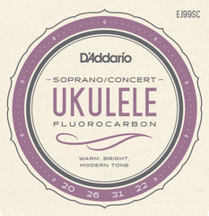 DADDARIO FRETTED EJ99SC Strängset Ukulele Sopran/Concert Carbon