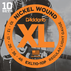 Daddario Exl110-10P Strängset Elgitarr Nickel Wound Propack 010 -046 (10-Pack)