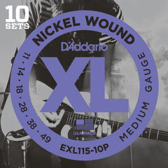Daddario Exl115-10P Strängset Elgitarr Nickel Wound Propack 011 -049 (10-Pack)