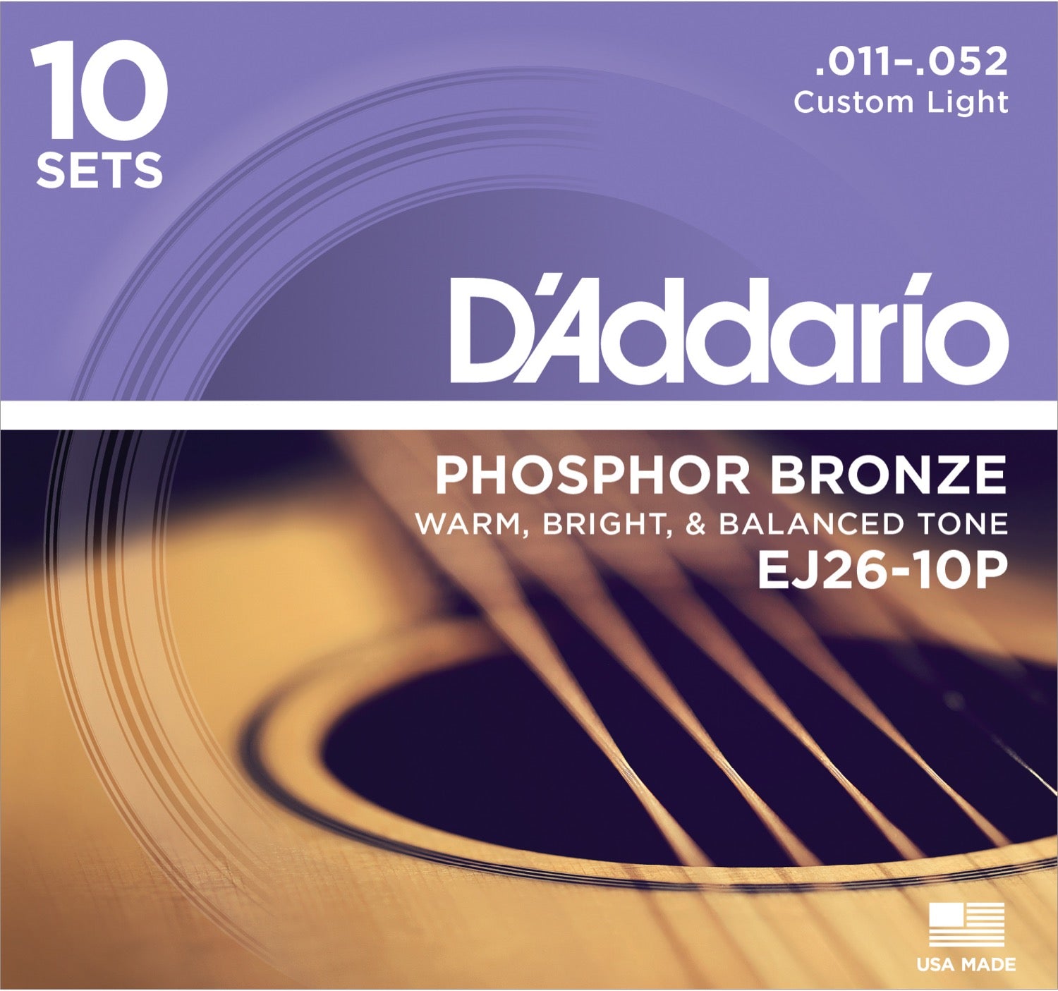 DADDARIO FRETTED EJ26-10P Strängset Western Phosphor Bronze Propack 011 -052 (10-pack)