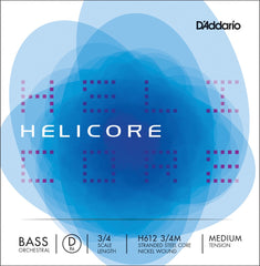 Daddario H612 3/4M Helicore Orchestral Bass D 3/4 /Medium Tension