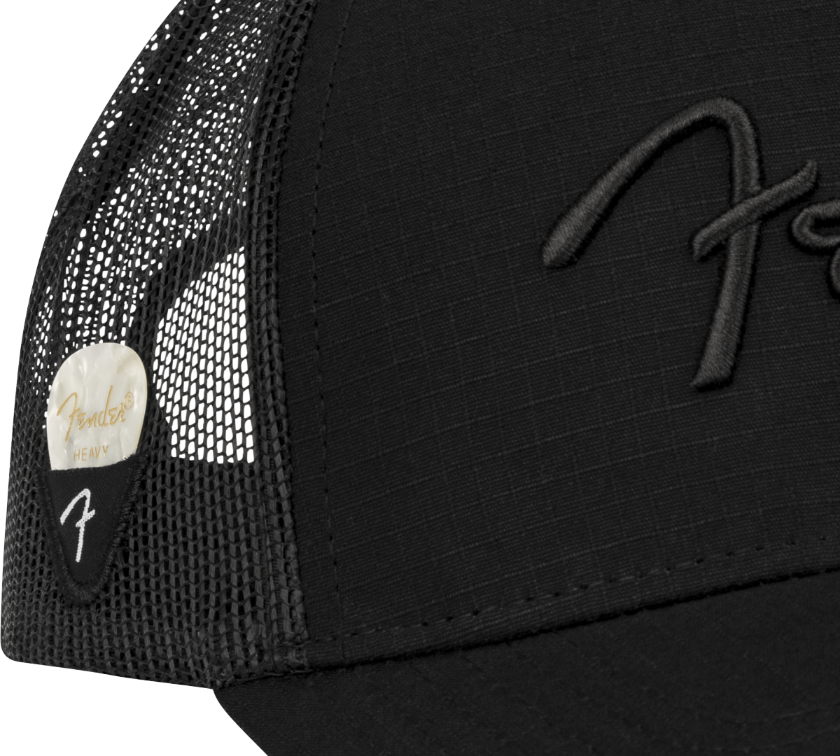 Fender 6 Panel Mesh Back Pick Pocket Hat, Black